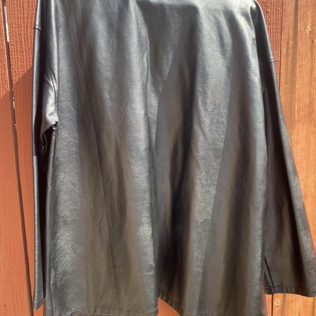 Black Leather jacket from SHEIN, excellent condition... - Depop