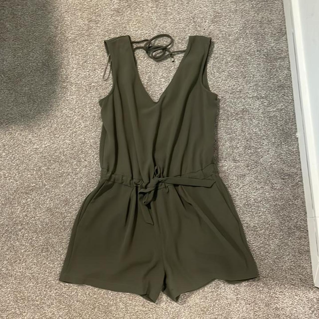 Zara Women's Green Playsuit-romper | Depop