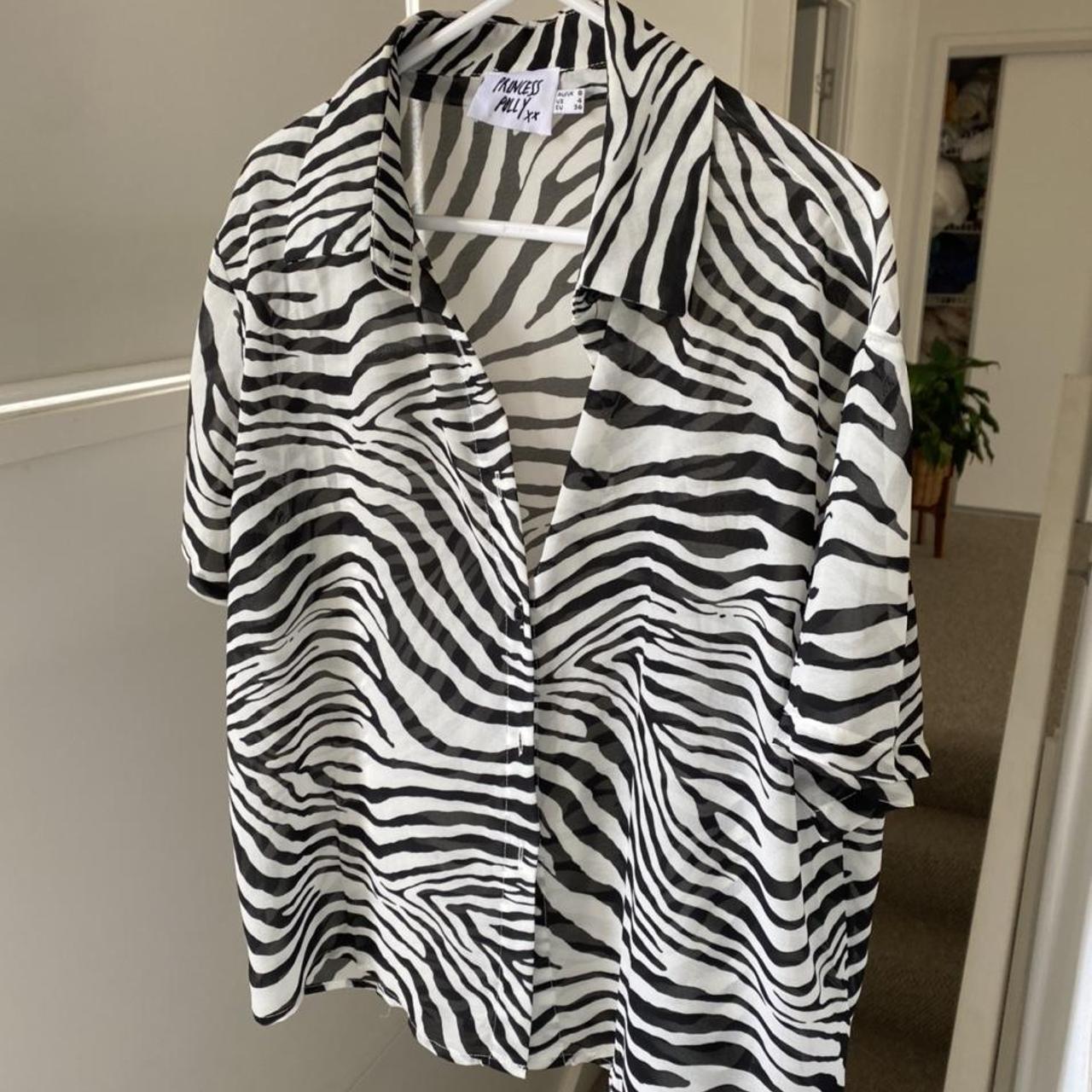 Princess polly zebra print button up worn once depop