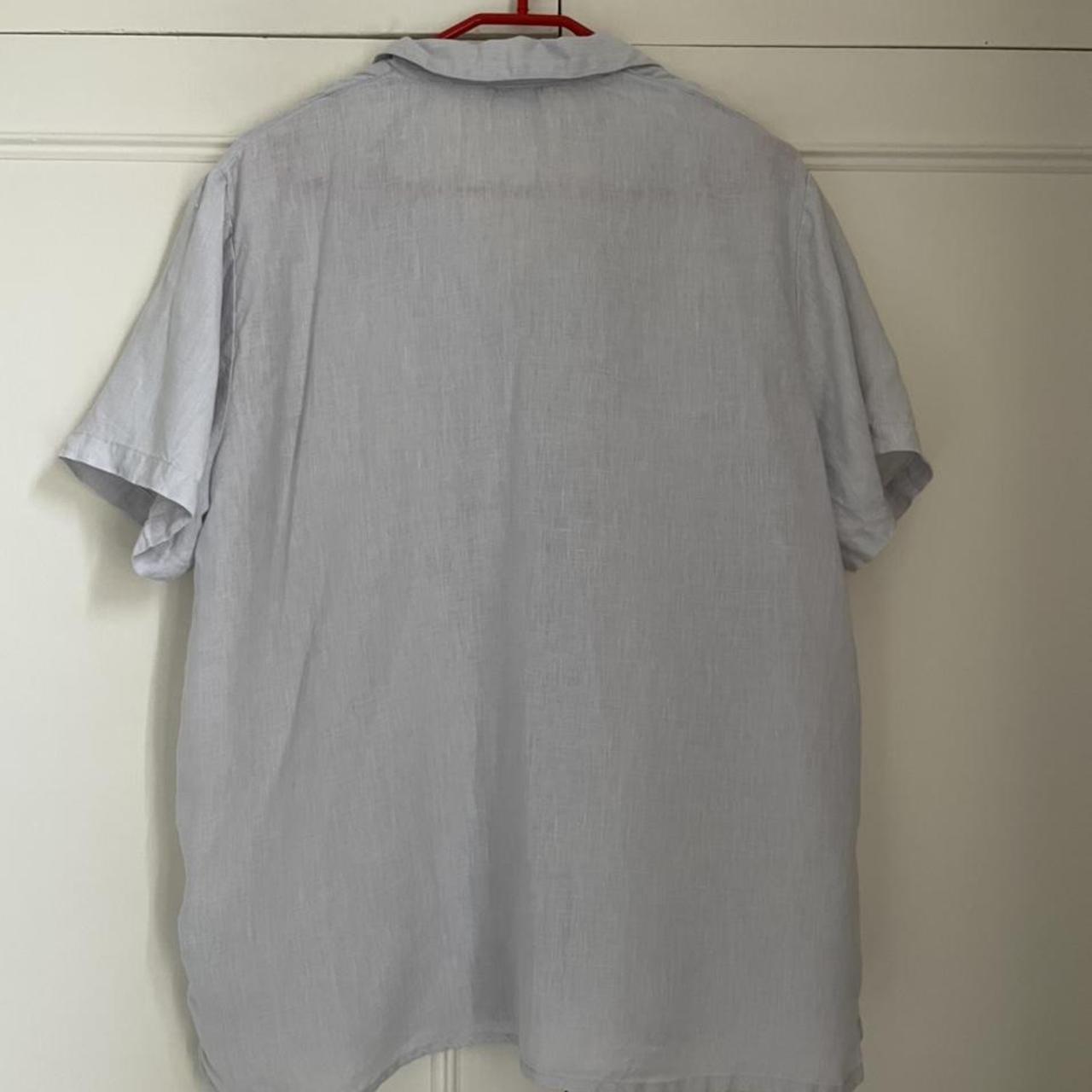 Sky Blue Linen Shirt Size 14 Sky blue linen... - Depop