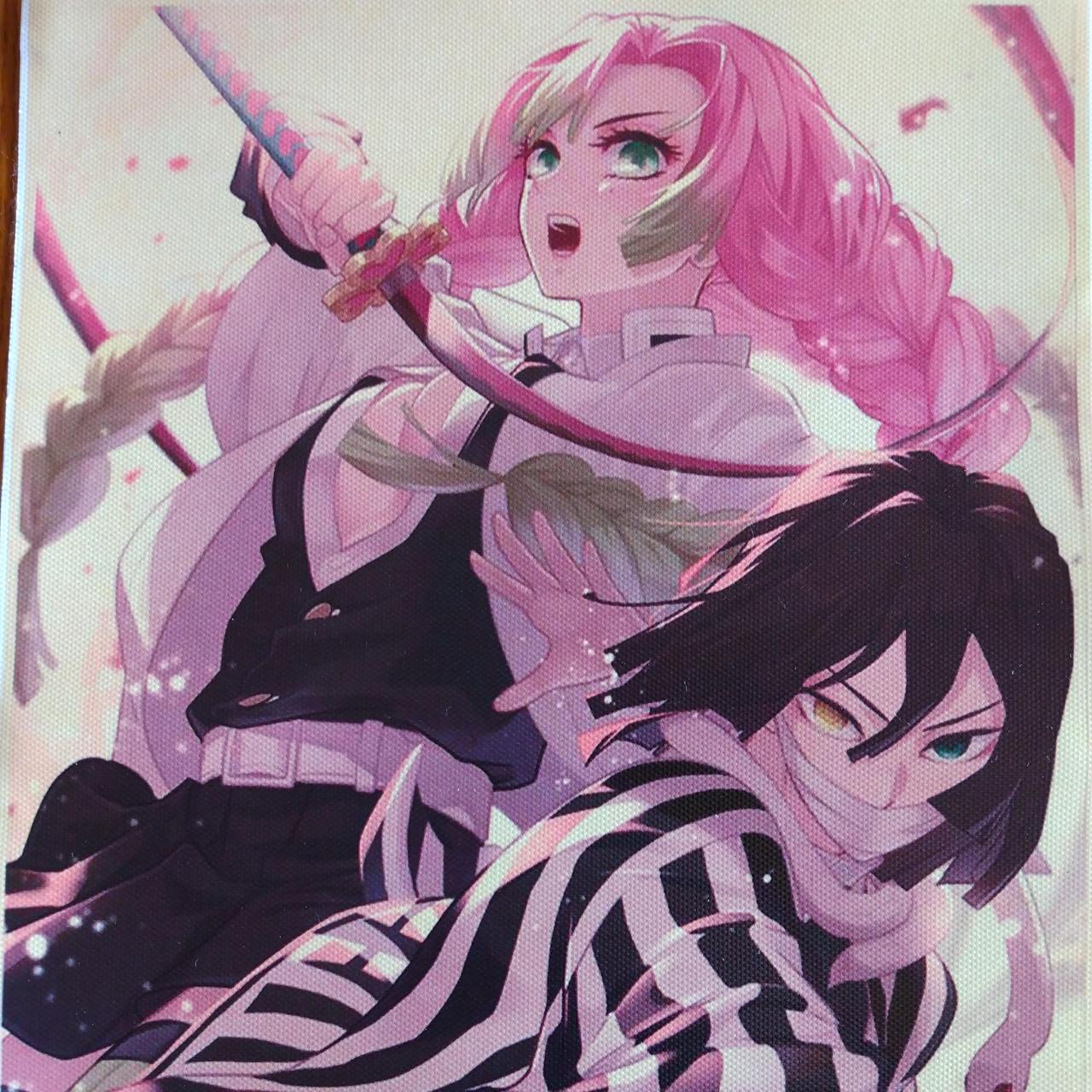 Demon Slayer Obanai Iguro and Mitsuri Kanroji Canvas... - Depop