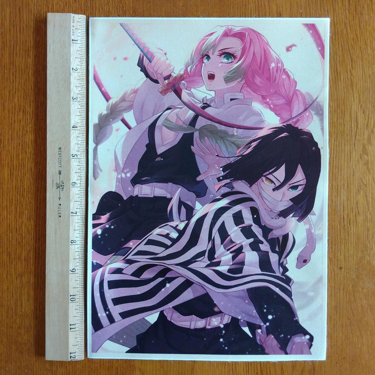 Demon Slayer Obanai Iguro and Mitsuri Kanroji Canvas... - Depop