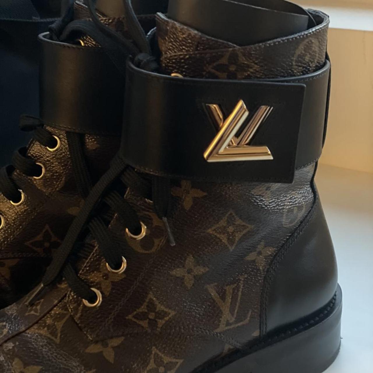 Authentic Louis Vuitton wonderland flat ranger boots - Depop