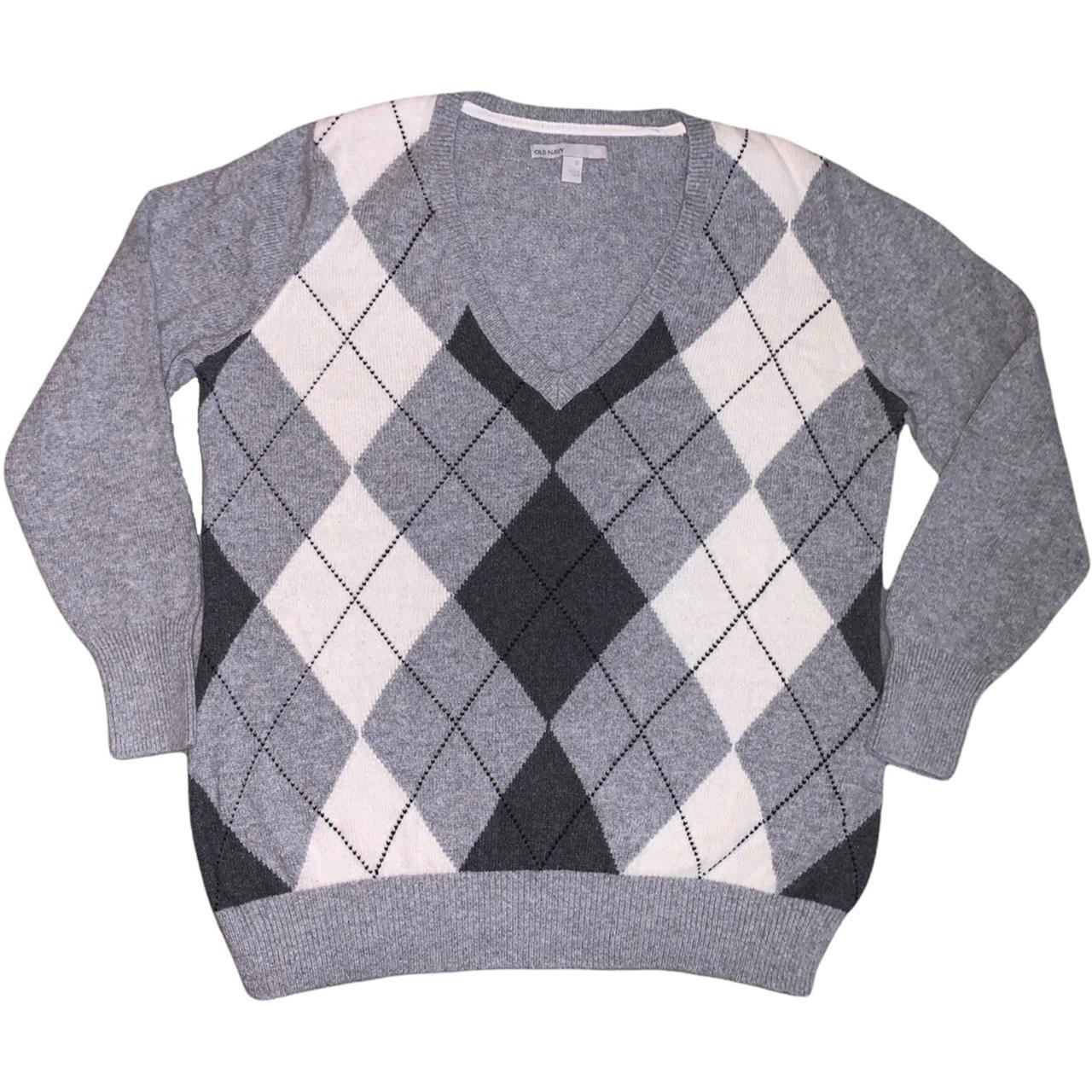 Old Navy Women's Grey and White Jumper