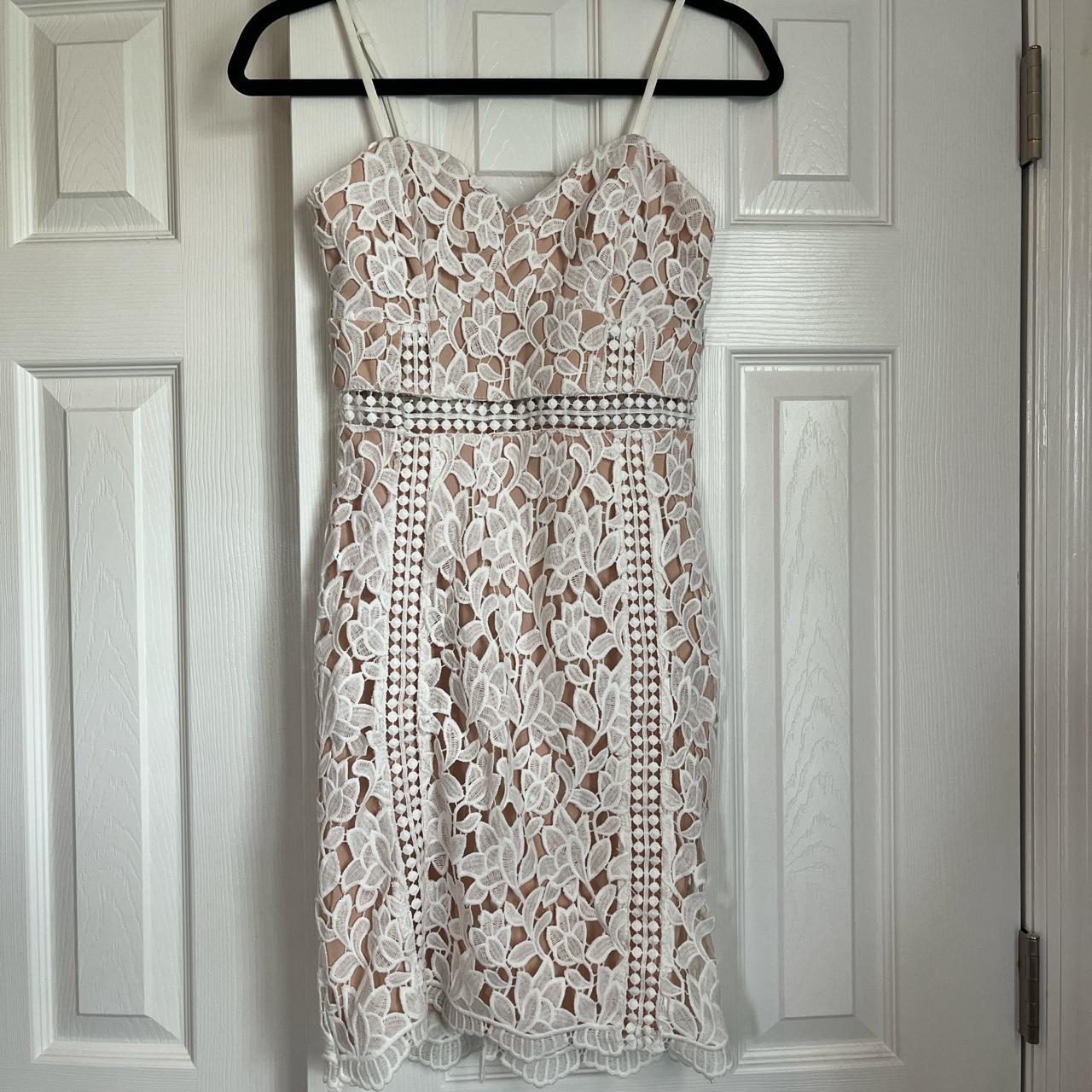 XS White lace LuLu’s dress | graduation dress worn... - Depop