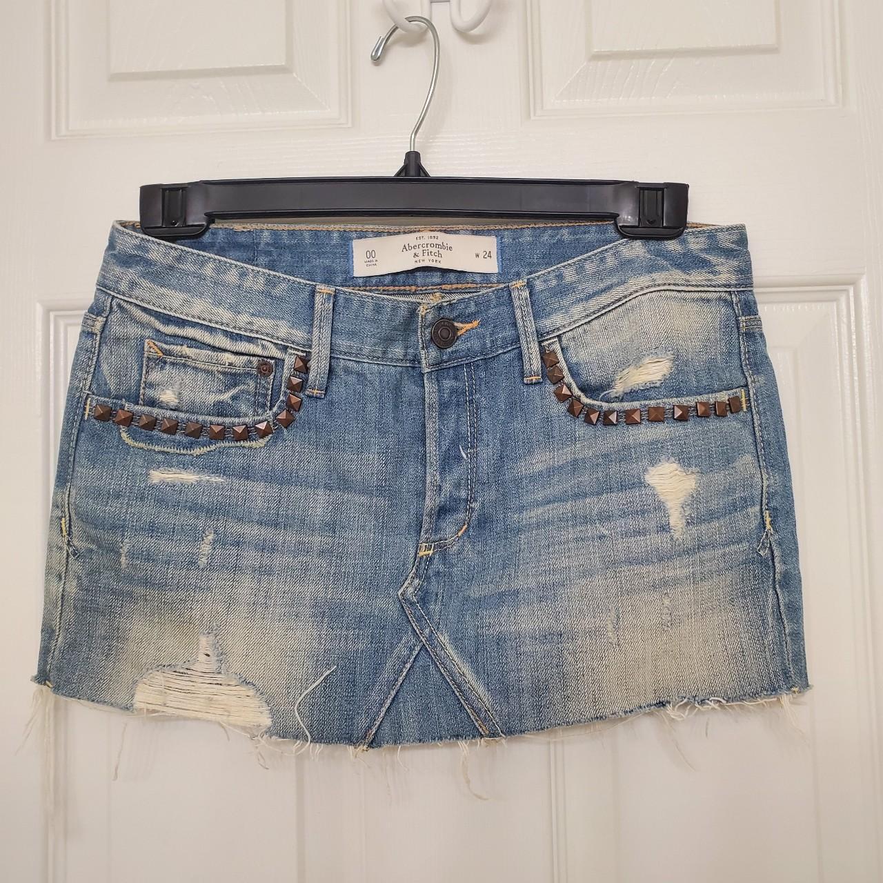 Abercrombie & Fitch Women's Blue Skirt (2)
