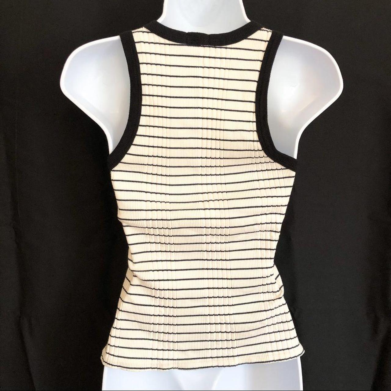 LA Made Tank Top White with black stripes and black... - Depop