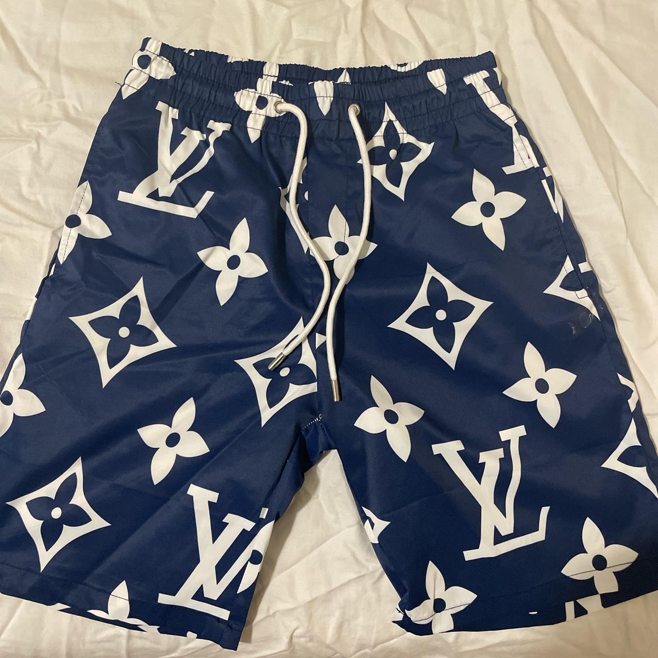 Louis Vuitton Bermuda Swim Trunks Navy blue and... Depop