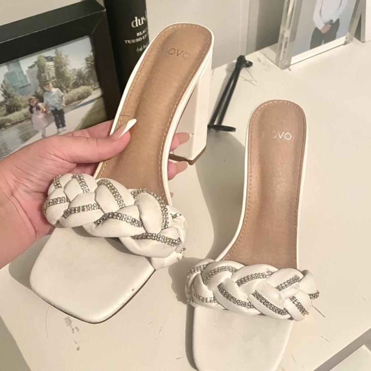 novo shoes white heels