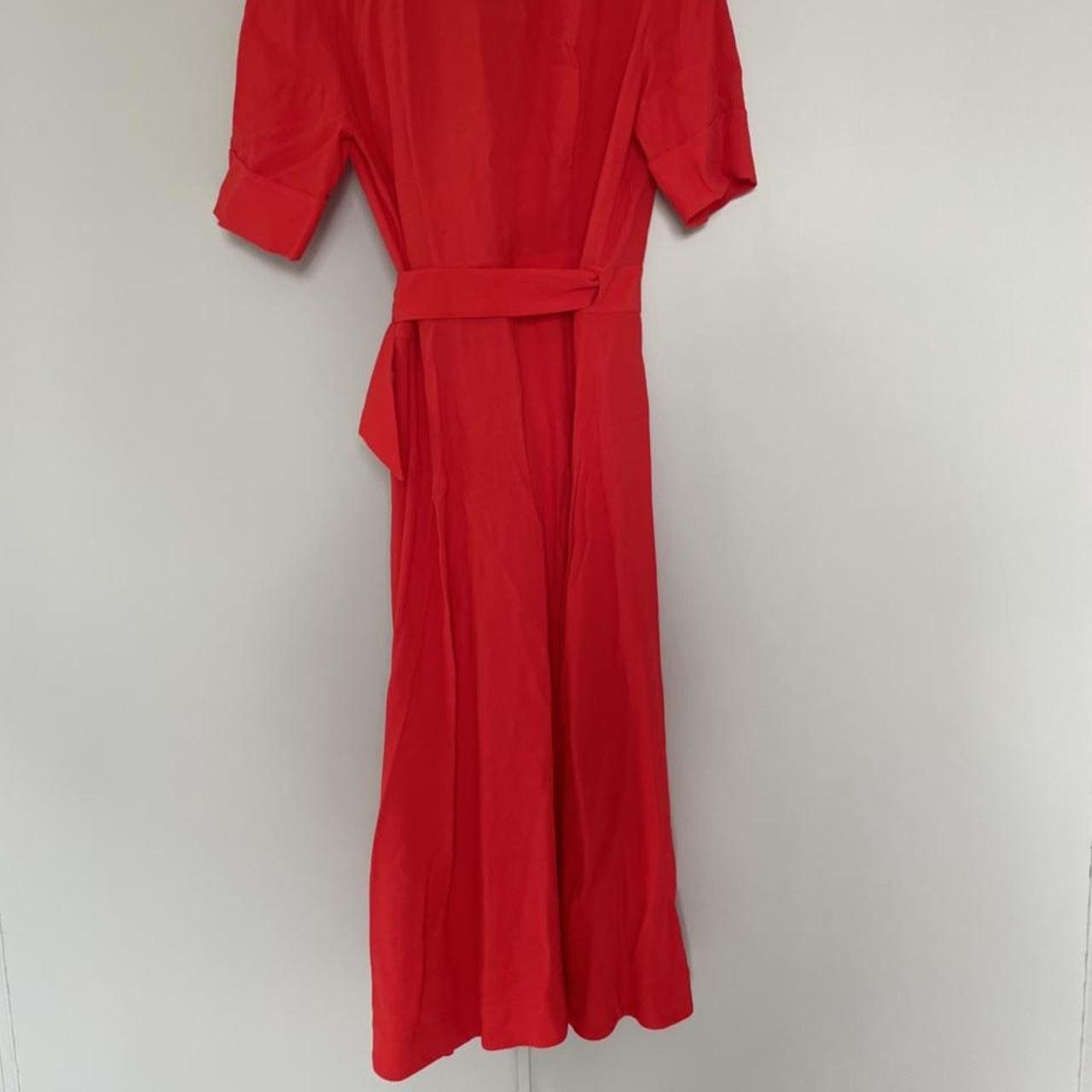 Arket red midi wrap around dress Worn twice, no... - Depop