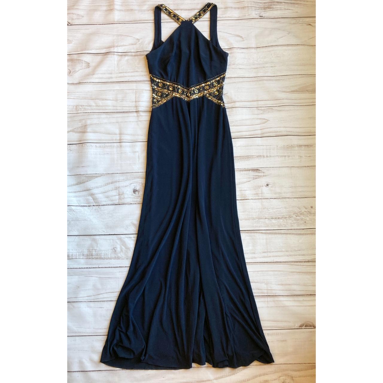 betsy and adam navy blue dress