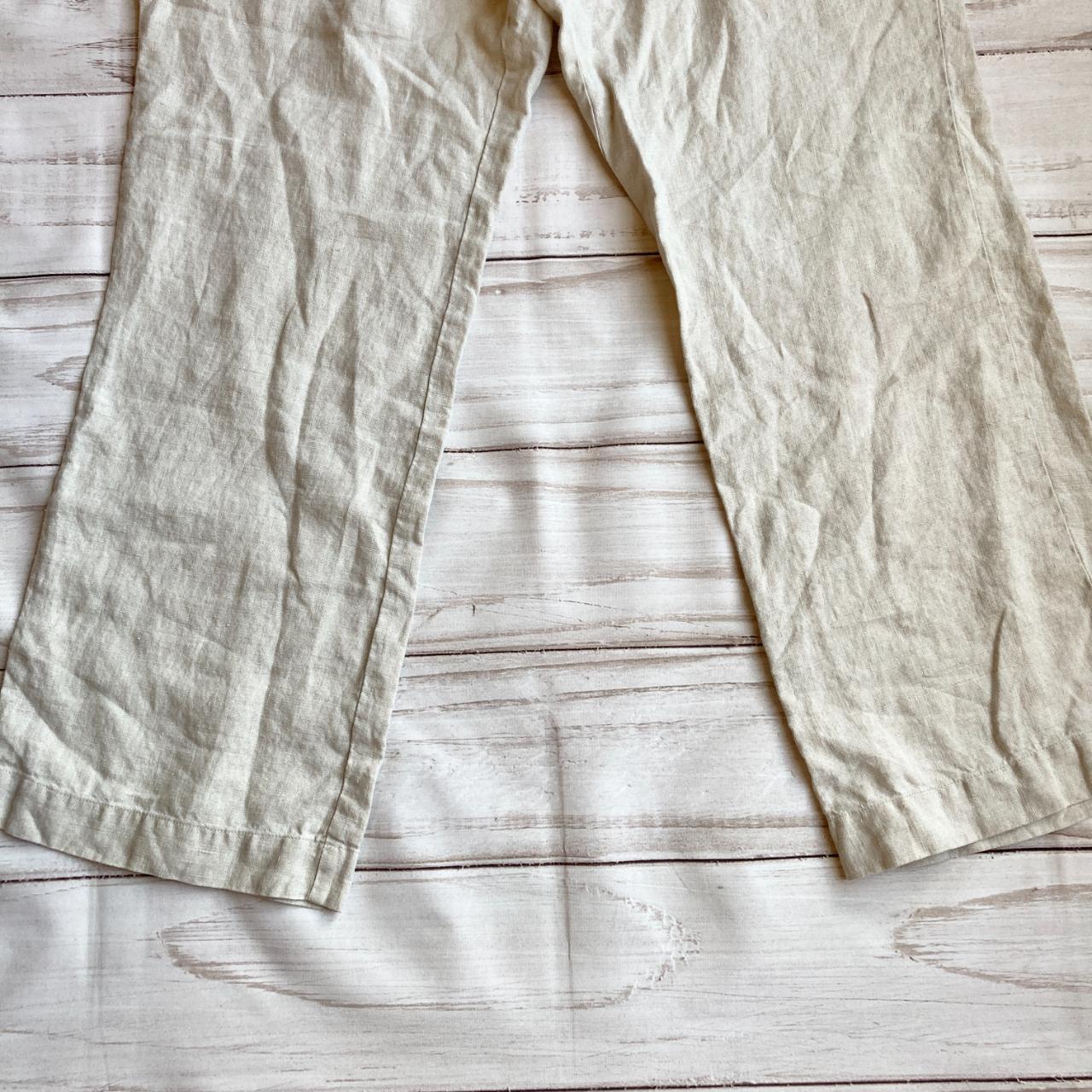 Talbots 100% Linen Wide Leg Pants Size 14W;... - Depop