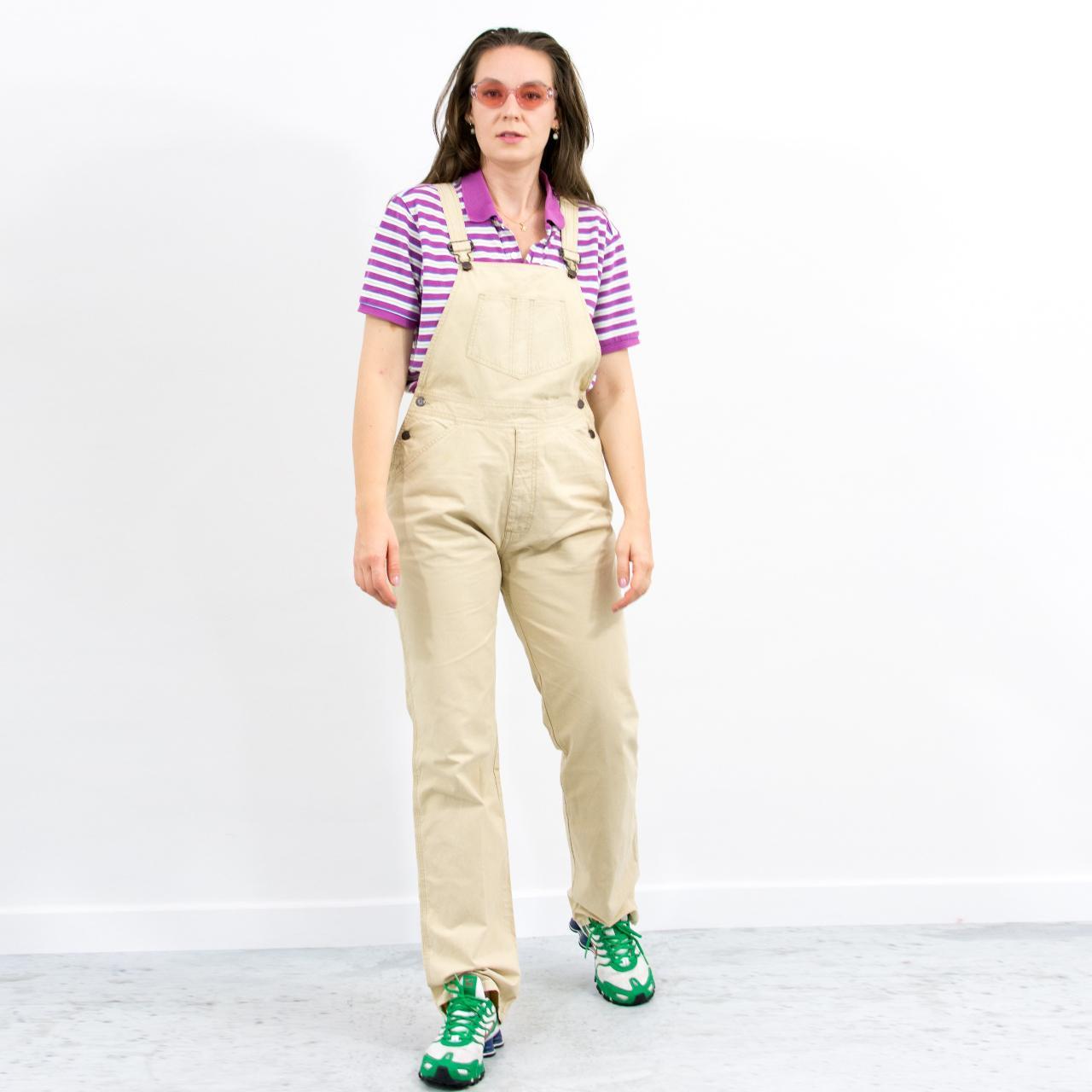 Women's Cream Dungareesoveralls Depop