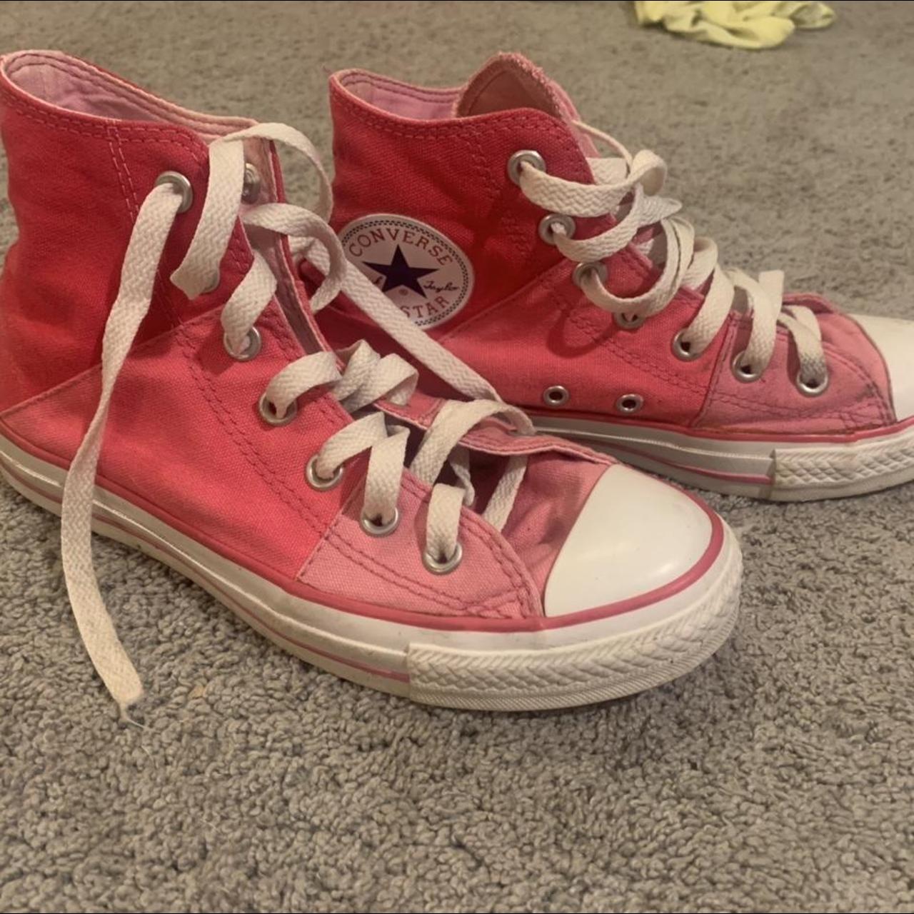 pink high top converse size 5