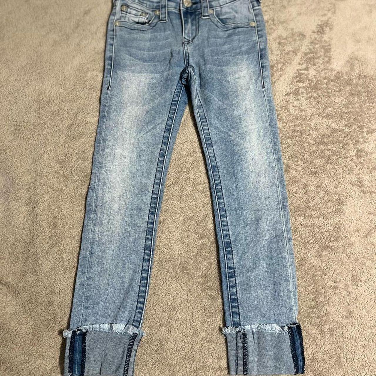 True Religion Girls Blue Denim Jeans Skinny Wash... - Depop