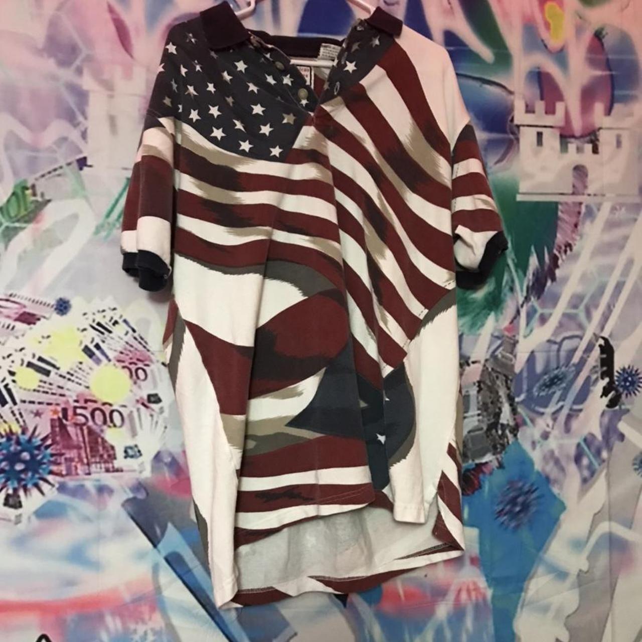 American flag polo🇺🇸🇺🇸 #sematary #hackle #america... - Depop