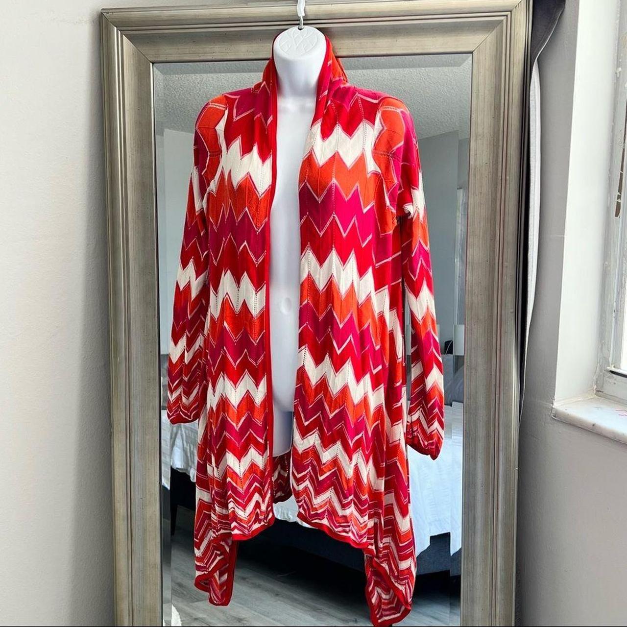 BCBG MAXAZRIA pink coral combo knit Cardigan Depop