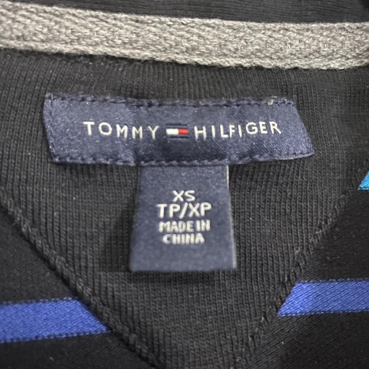 rainbow and black striped Tommy Hilfiger 2000s/y2k... - Depop