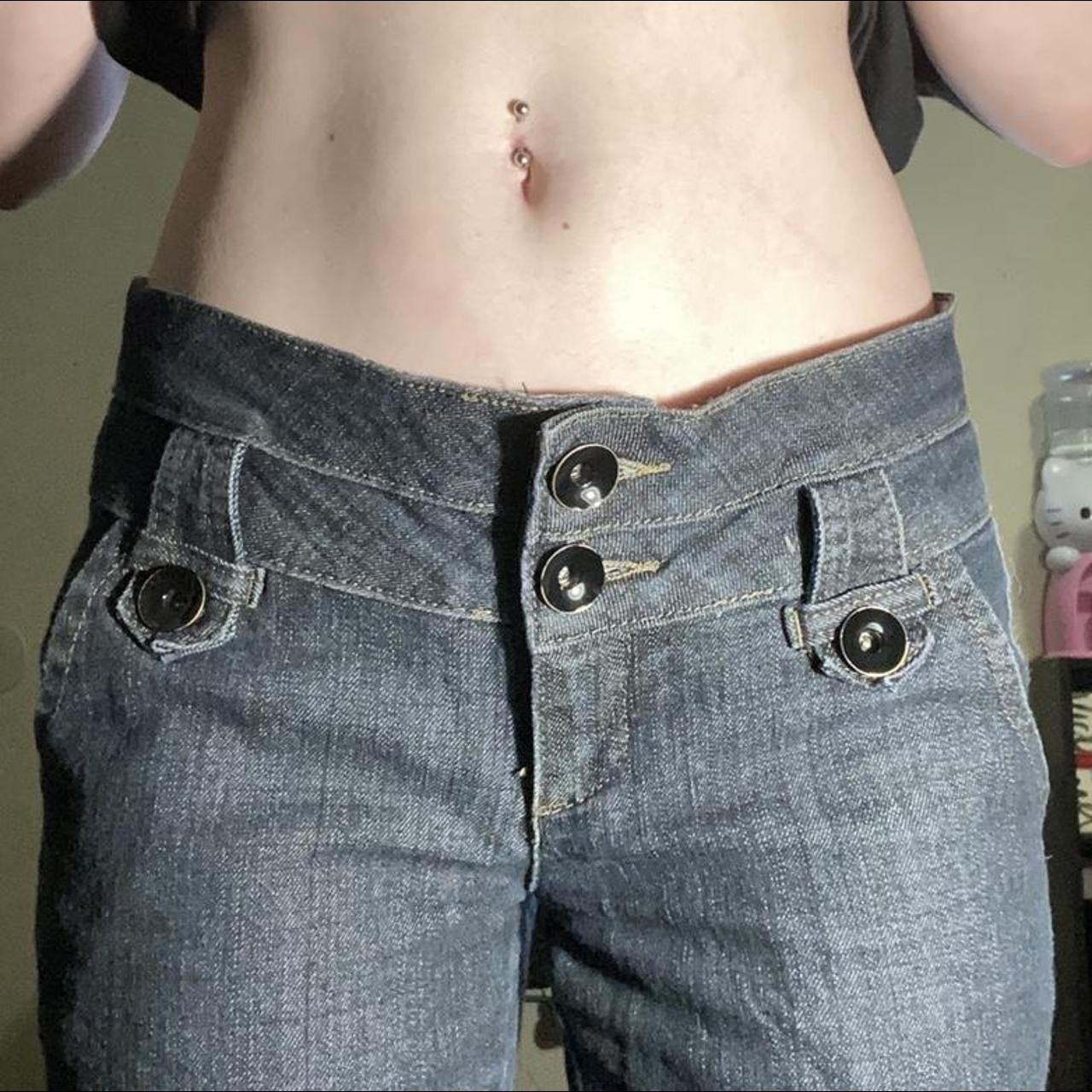 Women's Navy and Blue Jeans | Depop