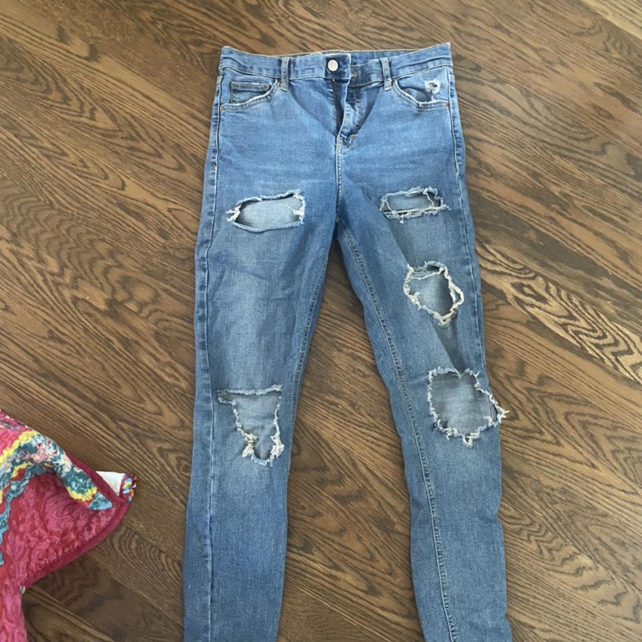 Topshop Women's Blue Jeans | Depop