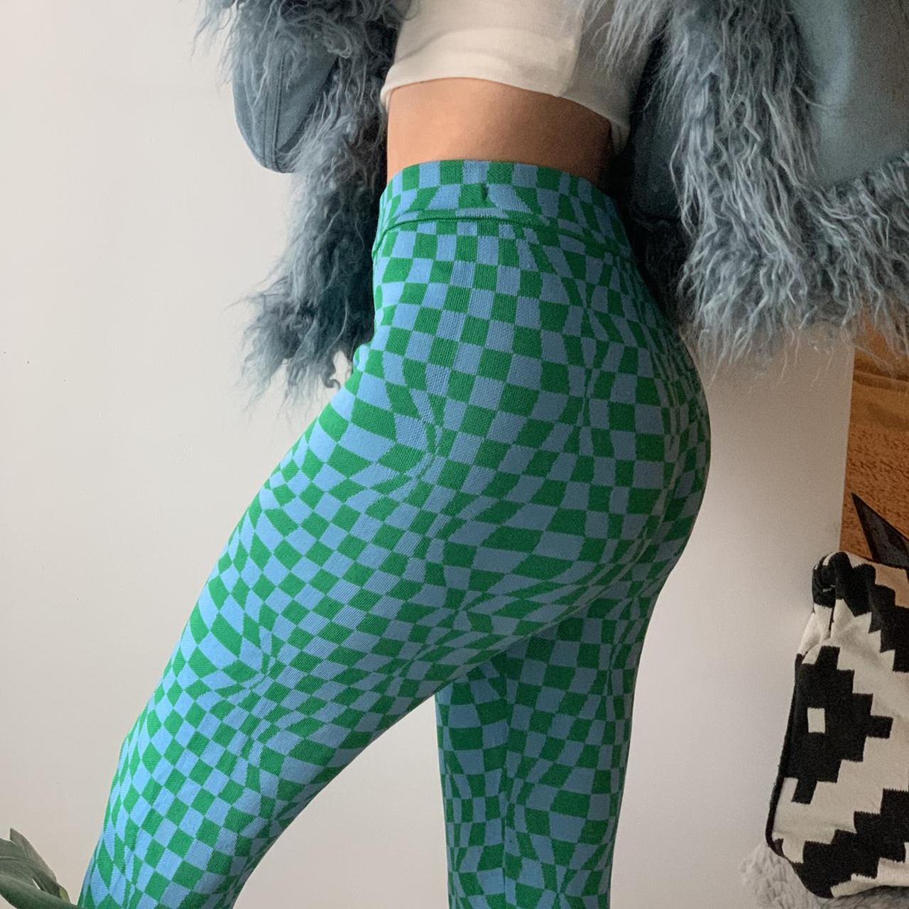 Paloma Wool Orinocco Pants Blue Green checkered - Depop