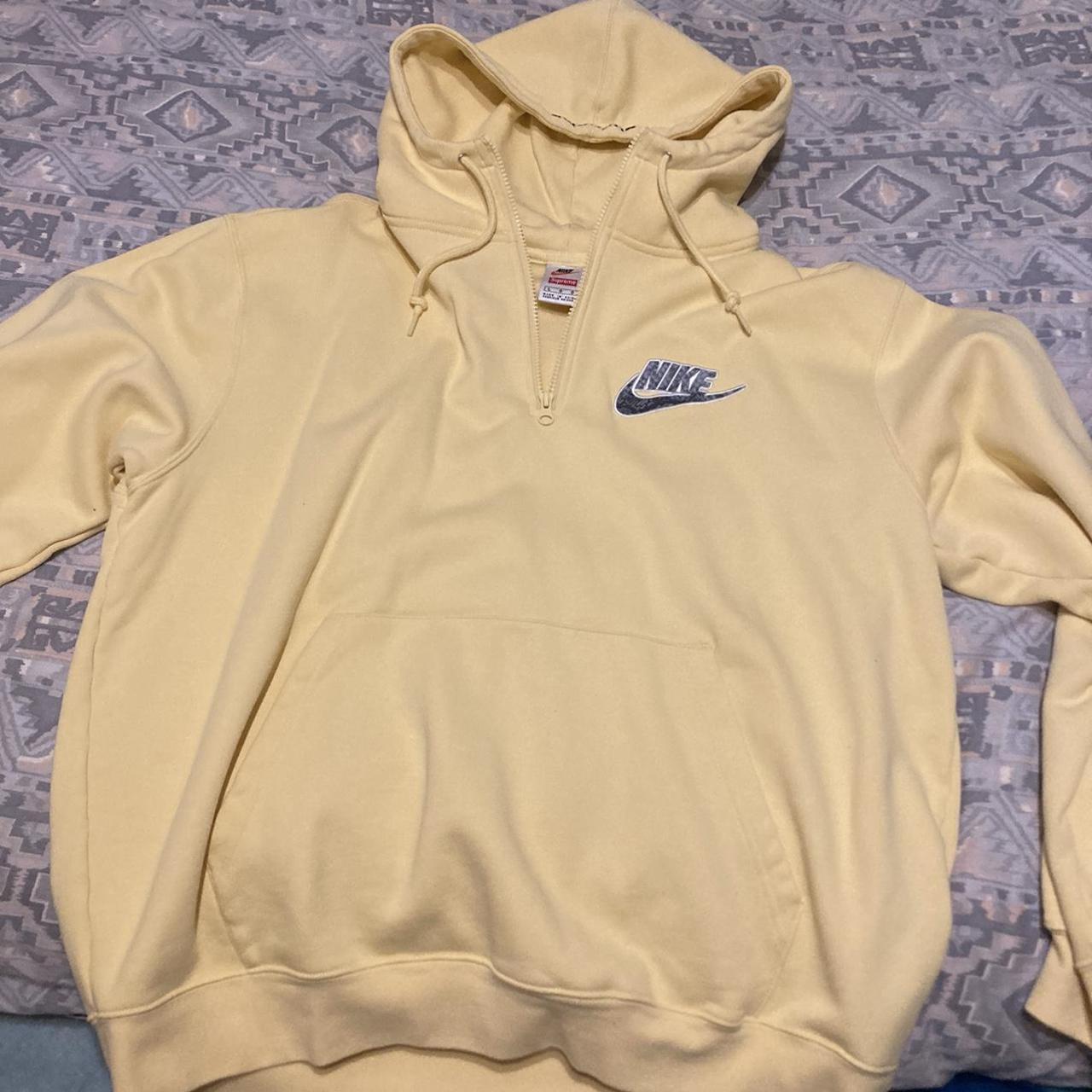 Supreme Nike Half Zip Hooded Sweatshirt Pale Yellow