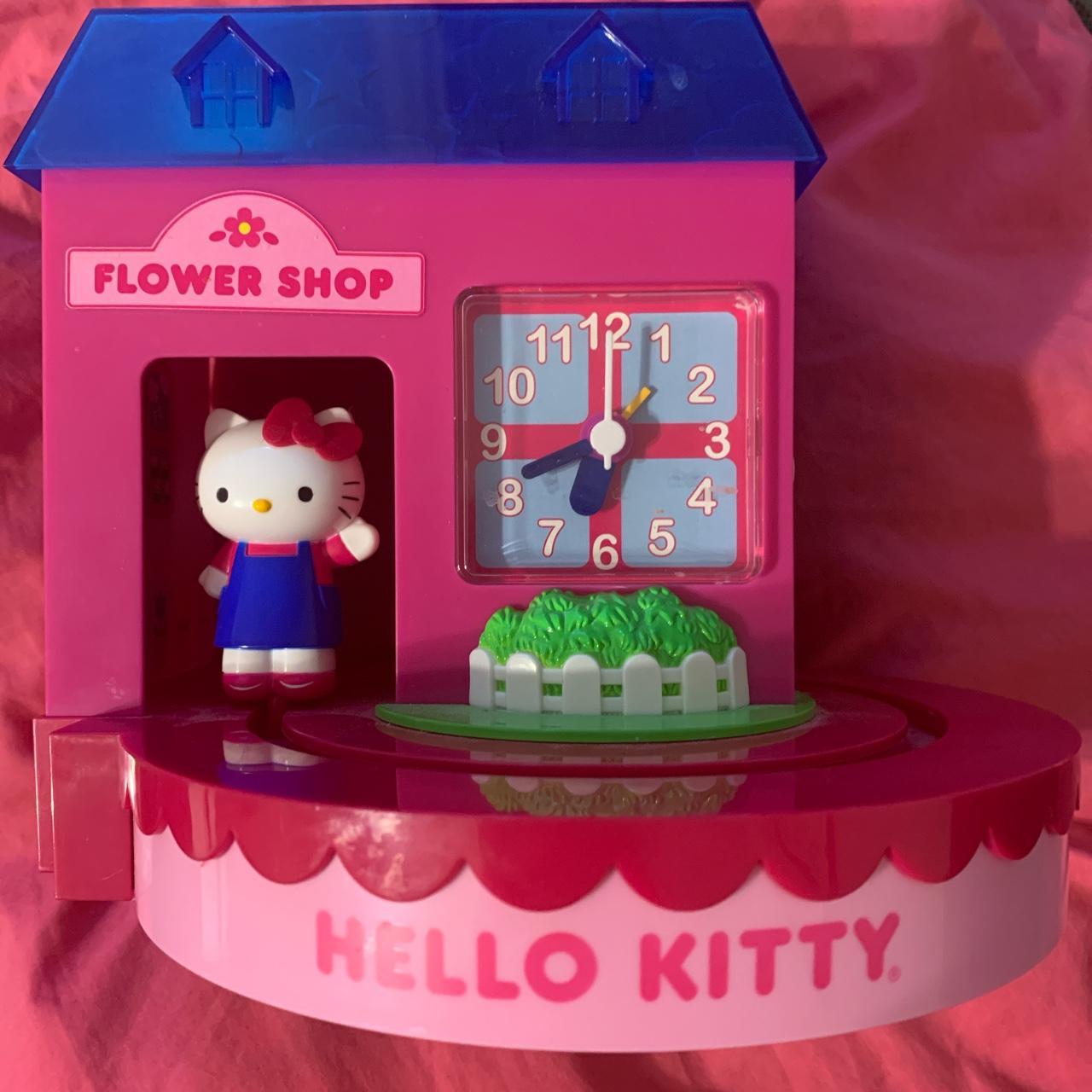 Sanrio Hello Kitty Digital Alarm Clock Vintage Pink Flowers Tested and Works