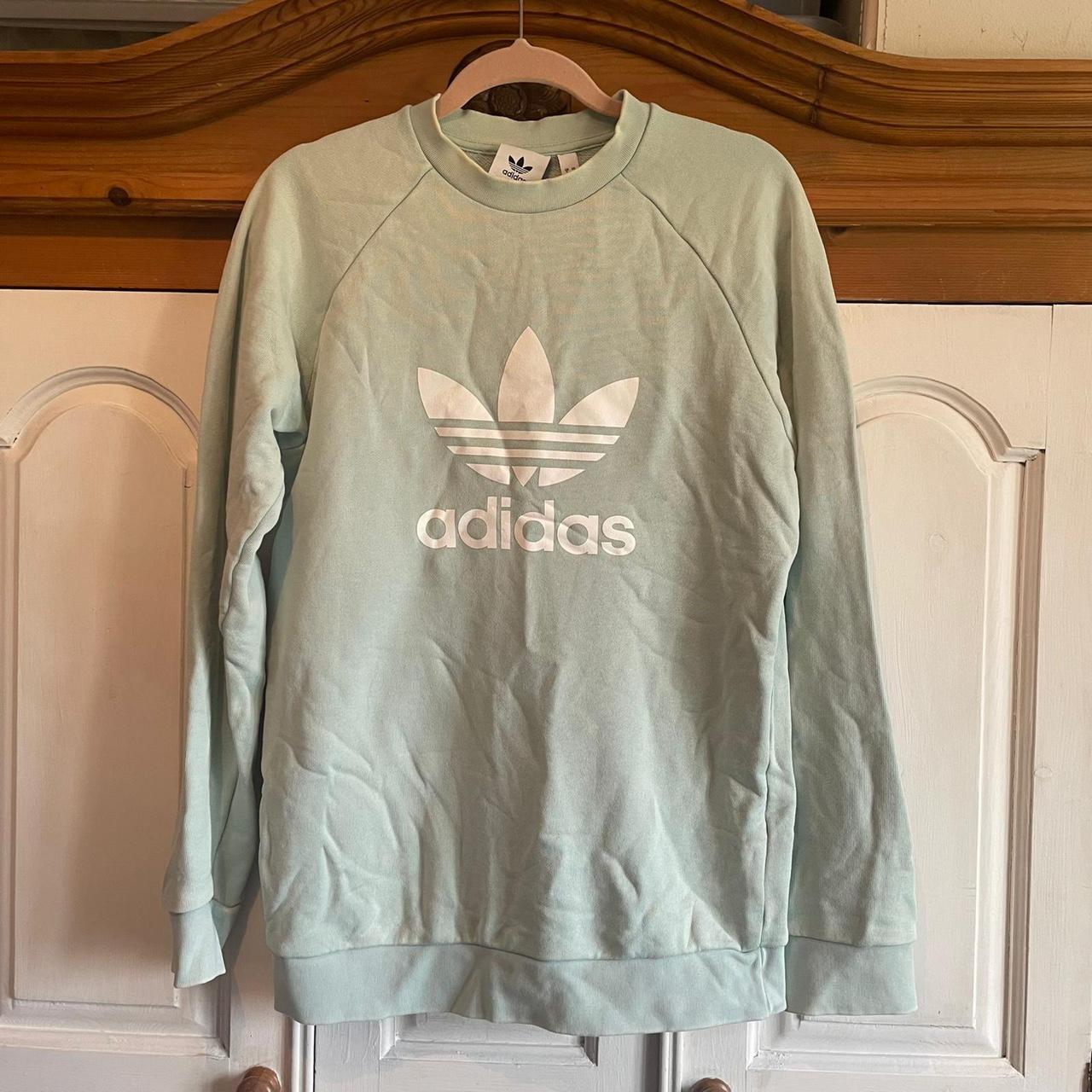 Adidas Mint Pastel Green Sweatshirt Sweater... - Depop