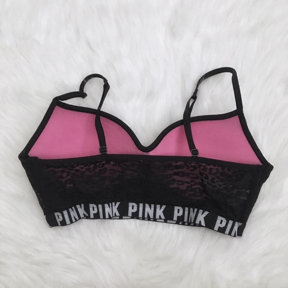 PINK Victoria's Secret Black Lace Leopard-Print - Depop