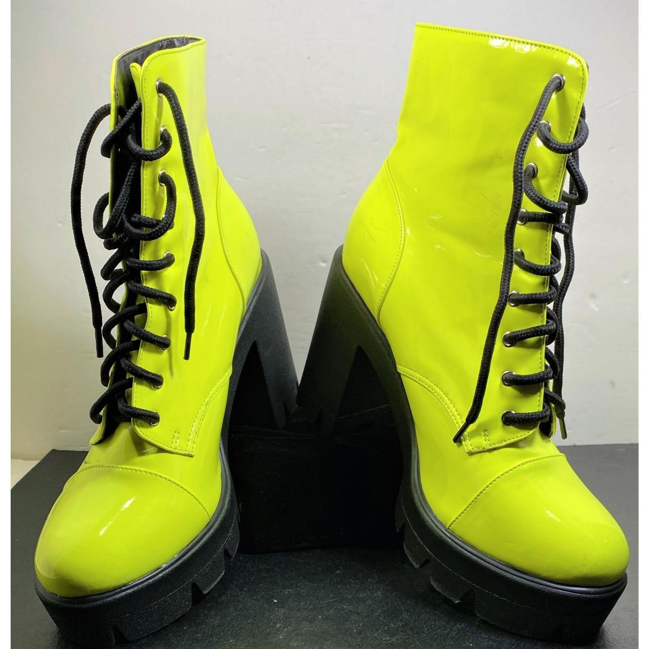 neon yellow combat boots