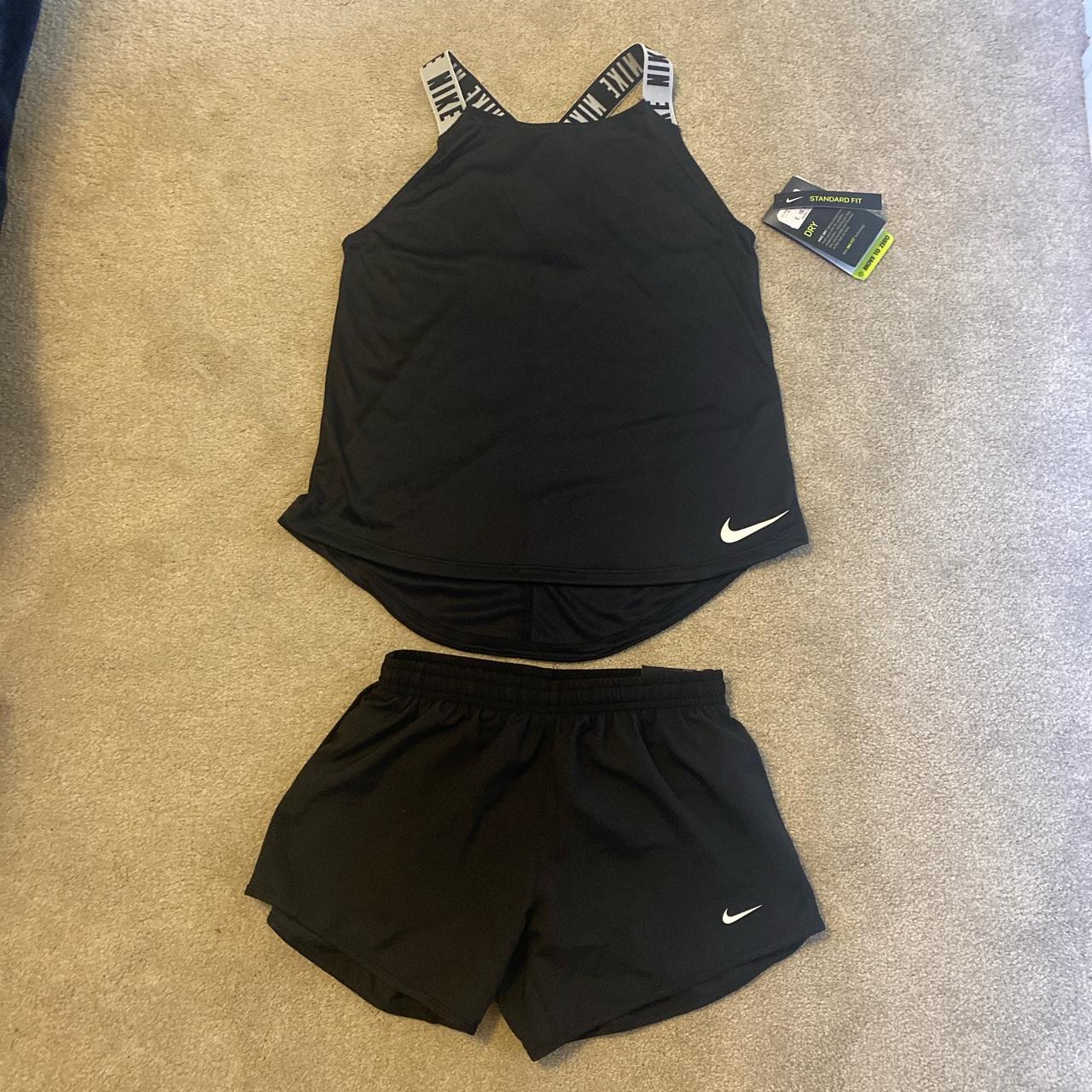 Nike girls shorts set brand new with tags size large... - Depop