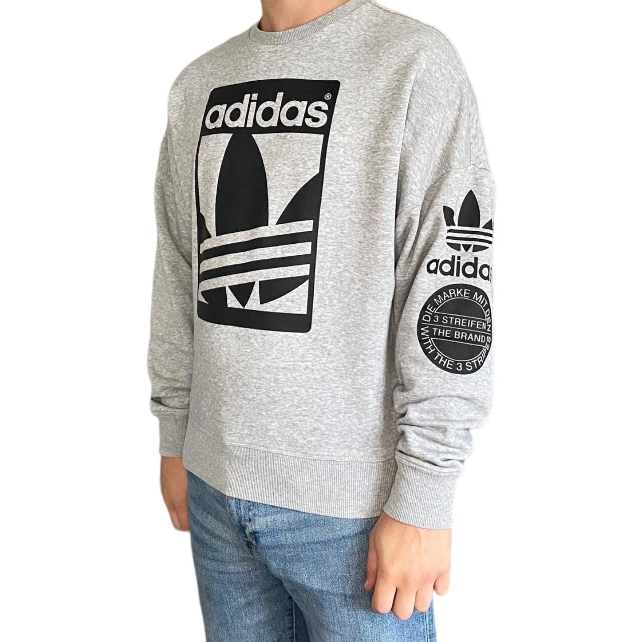 Adidas Originals Men's Grey and Black Sweatshirt | Depop