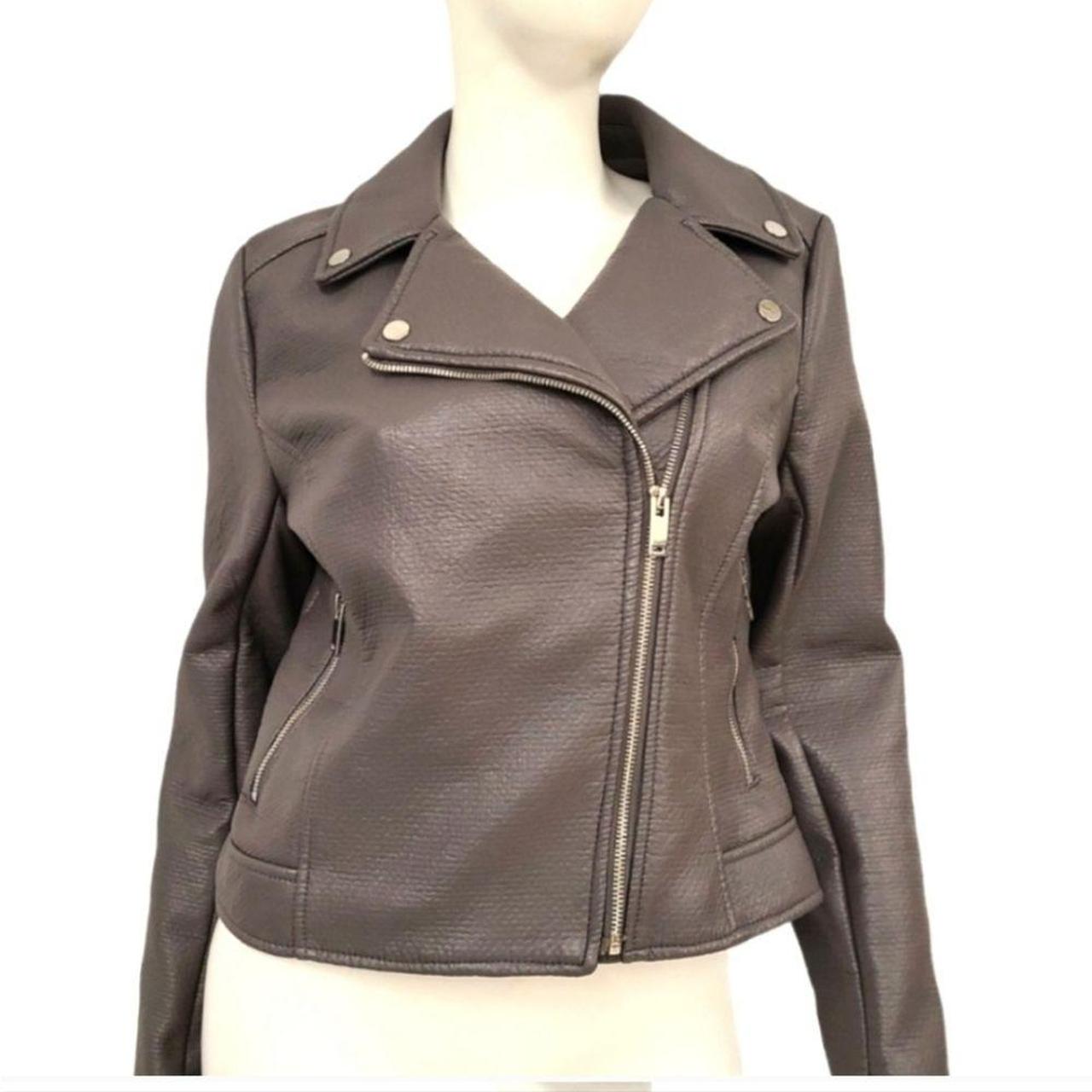 Awesome gray moto jacket by NY&CO size small. - Depop