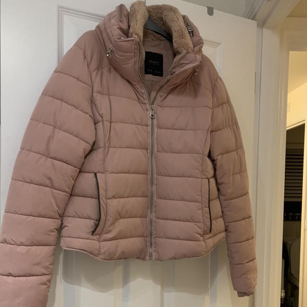 Zara Women's Pink Coat | Depop