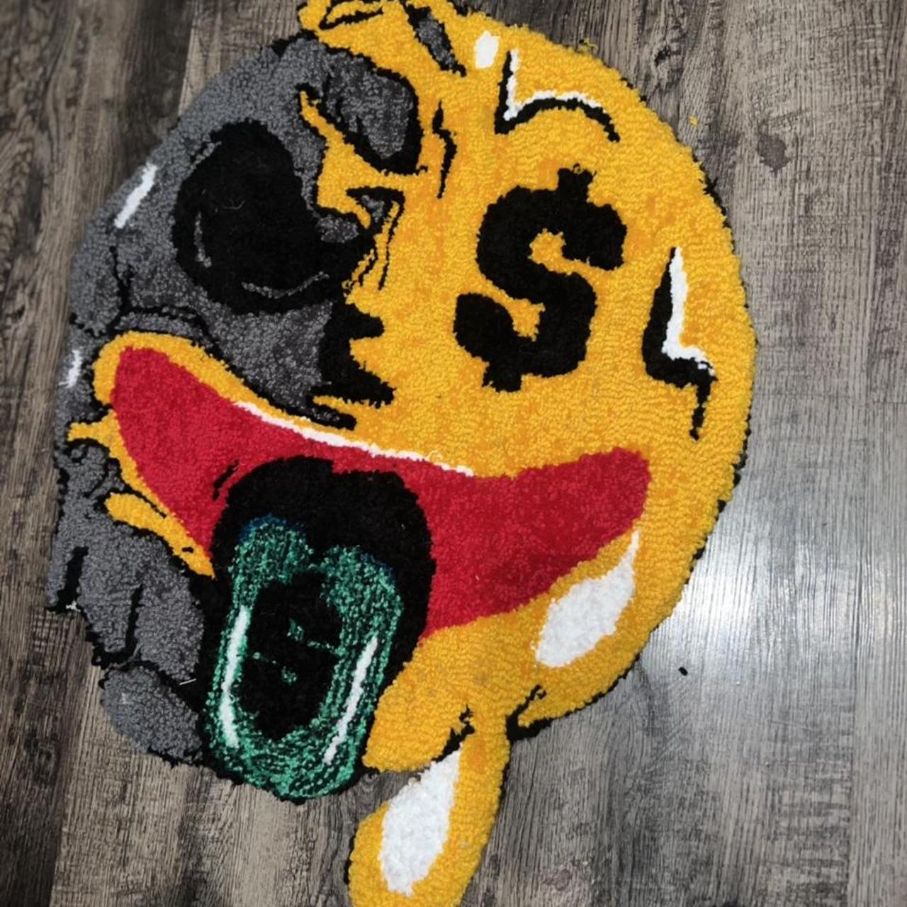 Custom Handmade Emoji Rug Half Face Home Decor Depop