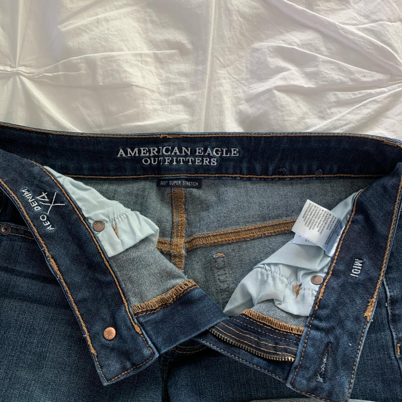 American Eagle Super Stretch Midi Jean Shorts Size Depop