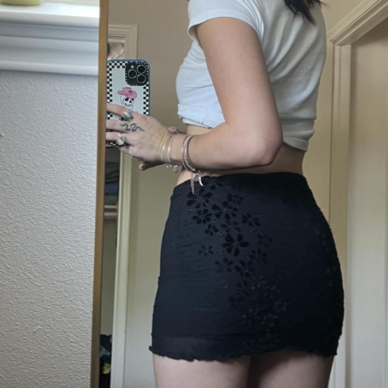 sparkle tight black mini skirt - Depop