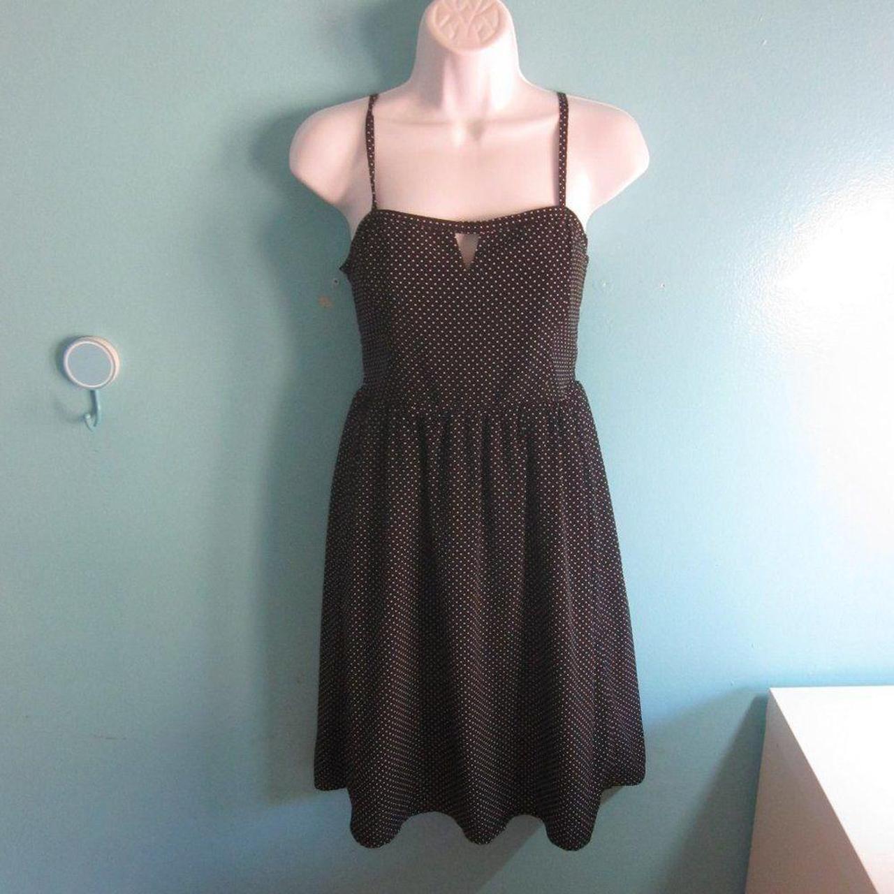 Old Navy Black Polka Dot Dress Smocked Back Size 4 -... - Depop