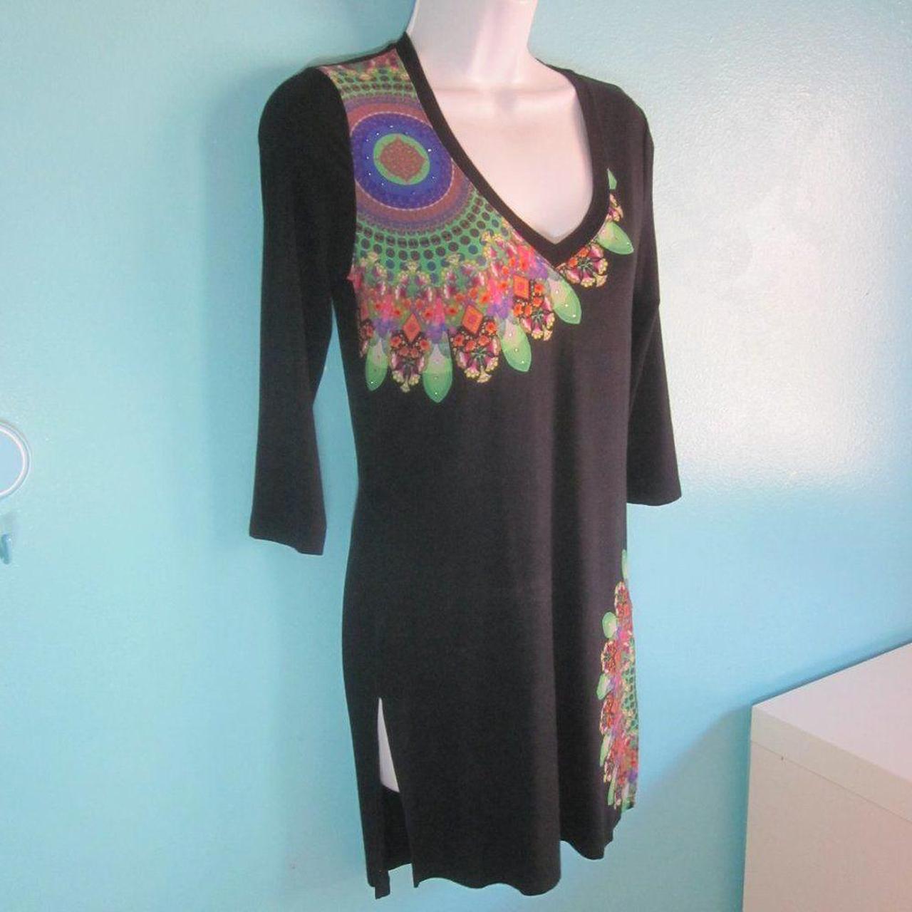 Desigual Women's Black and Green Dress