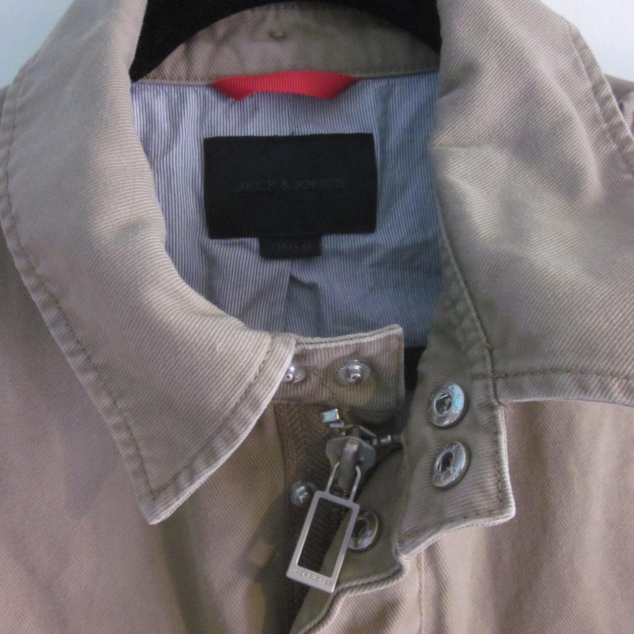 Jack & Jones Coat Size M Mens Belted Khaki Cotton... - Depop