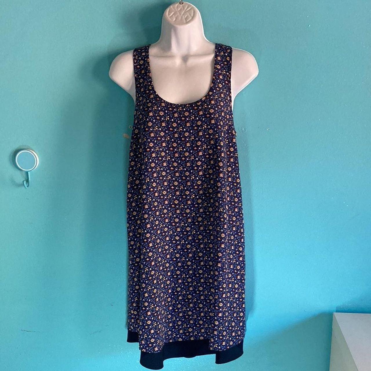 Tori Burch Silk Dress XS Blue Floral Racerback... - Depop