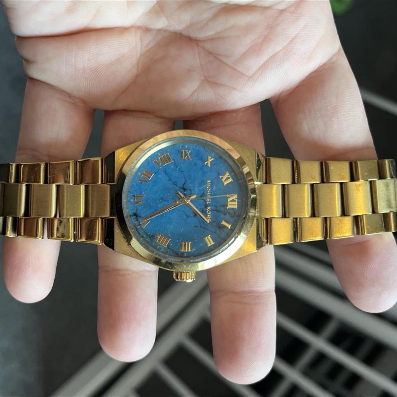 Michael kors store blue faced watch