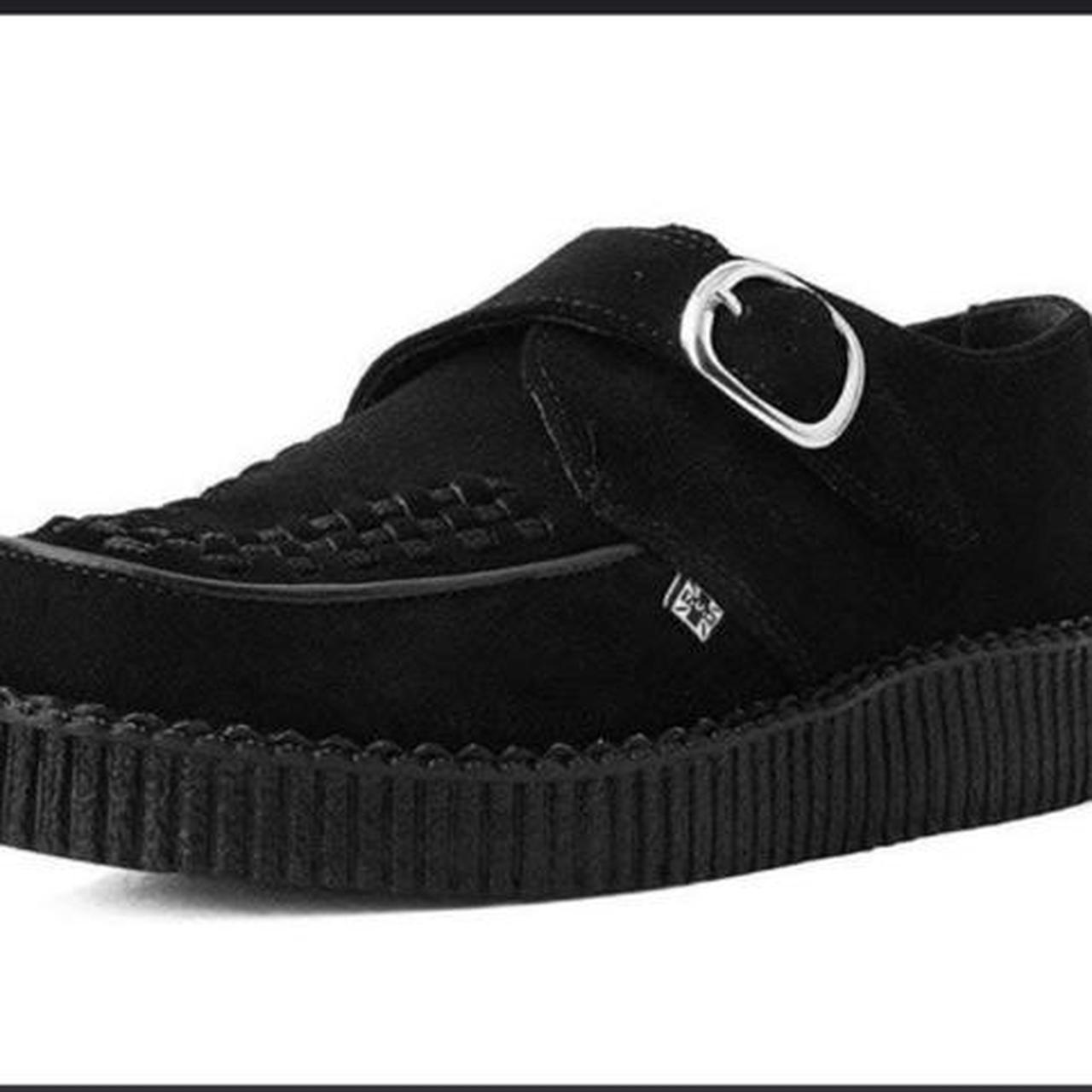 tuk creeper shoes black suede with buckle slightly... Depop