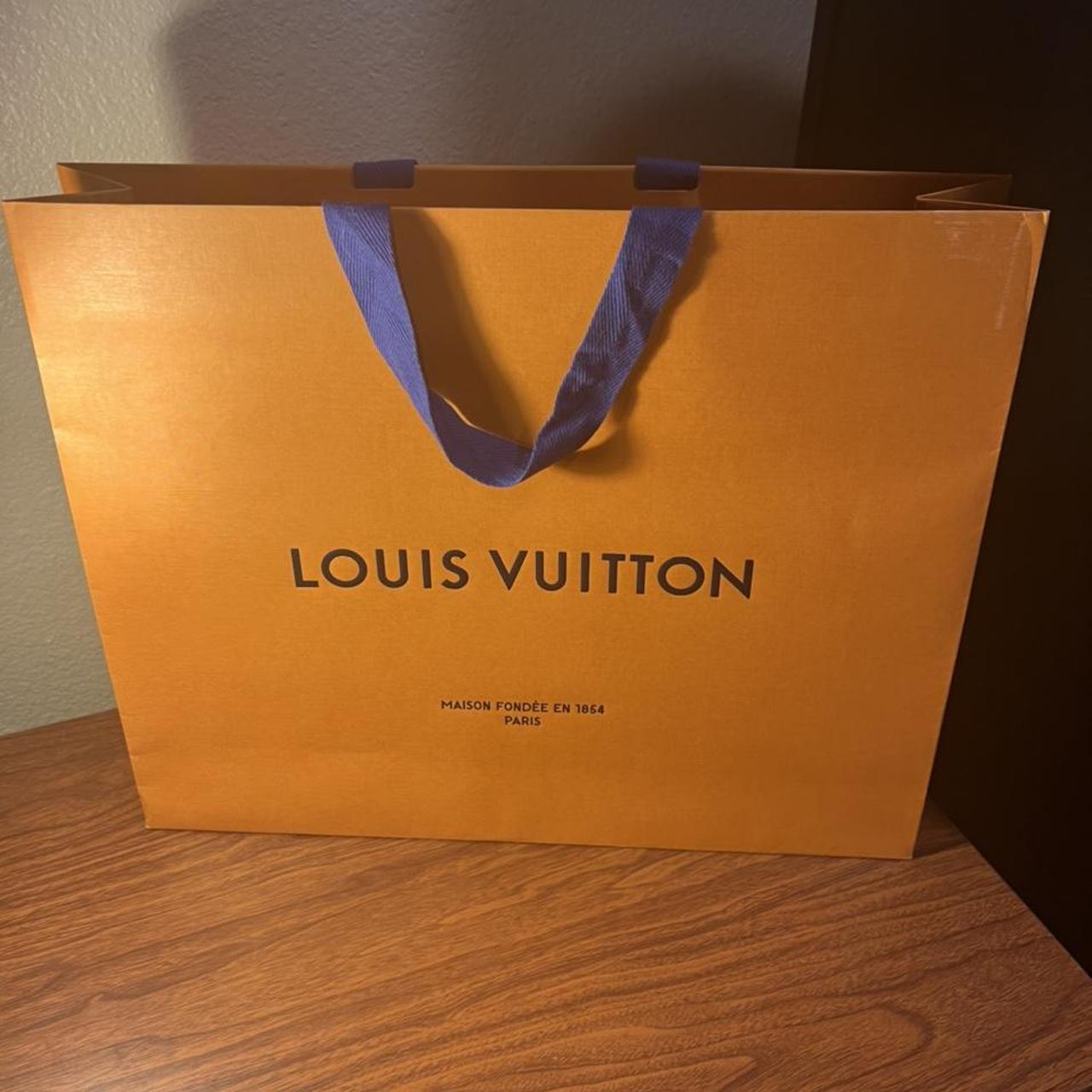 Authentic Louis Vuitton, shopping bag, and box. Blue - Depop
