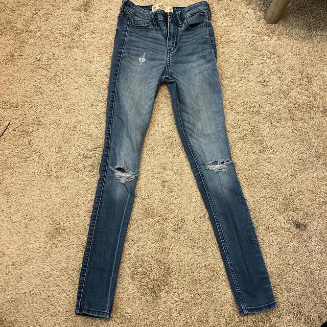 Hollister ultra high rise distressed jeans -high - Depop