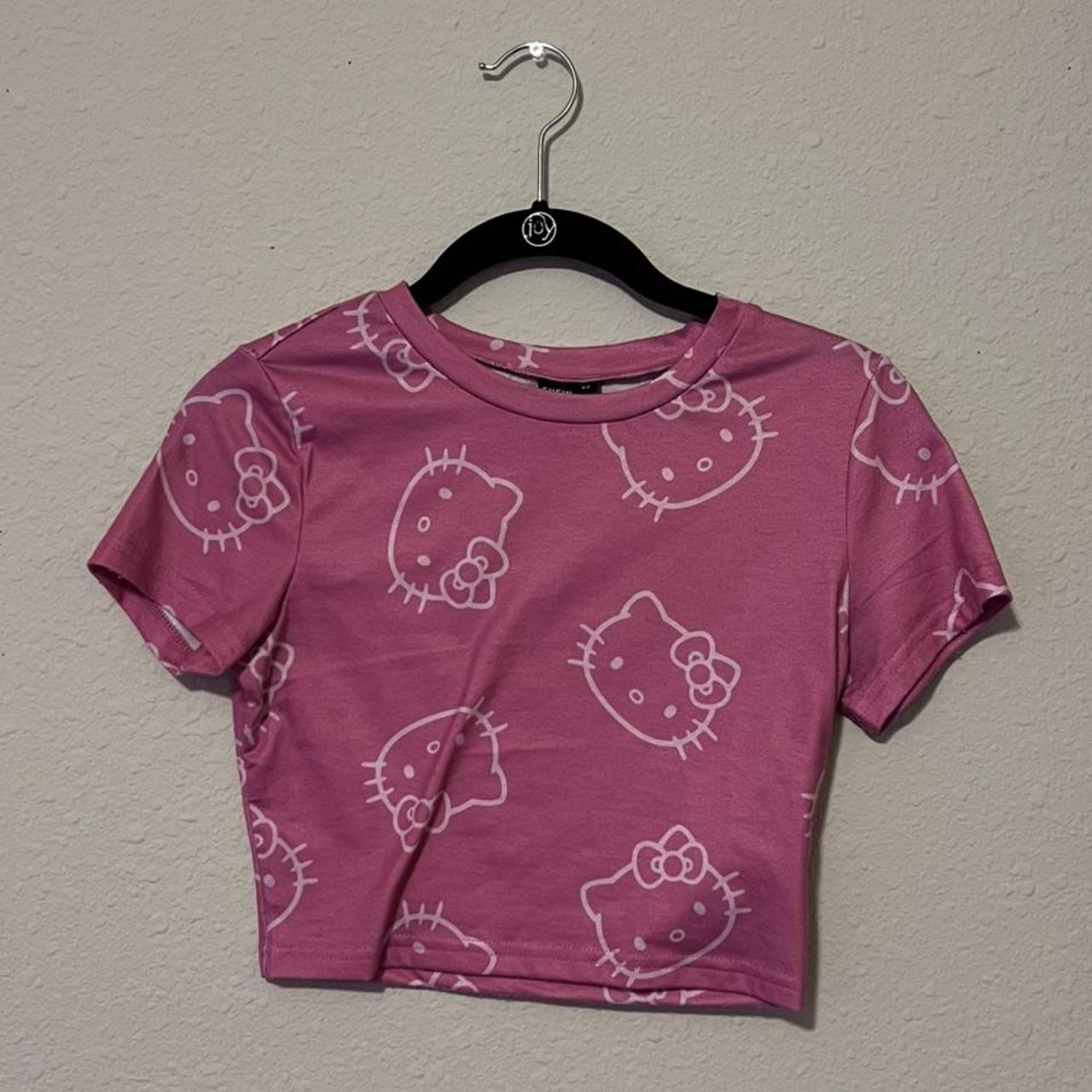 XS pink hello kitty crop top #kawaii #hellokitty... - Depop