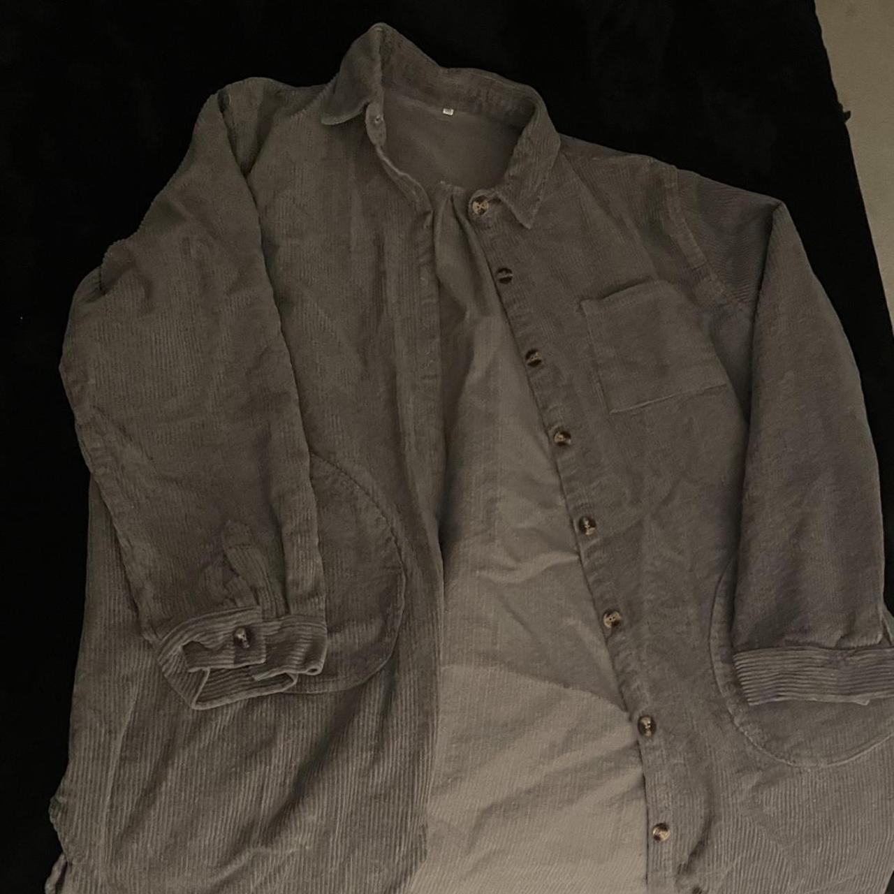 Gray corduroy trench coat, cool 70s look - Depop