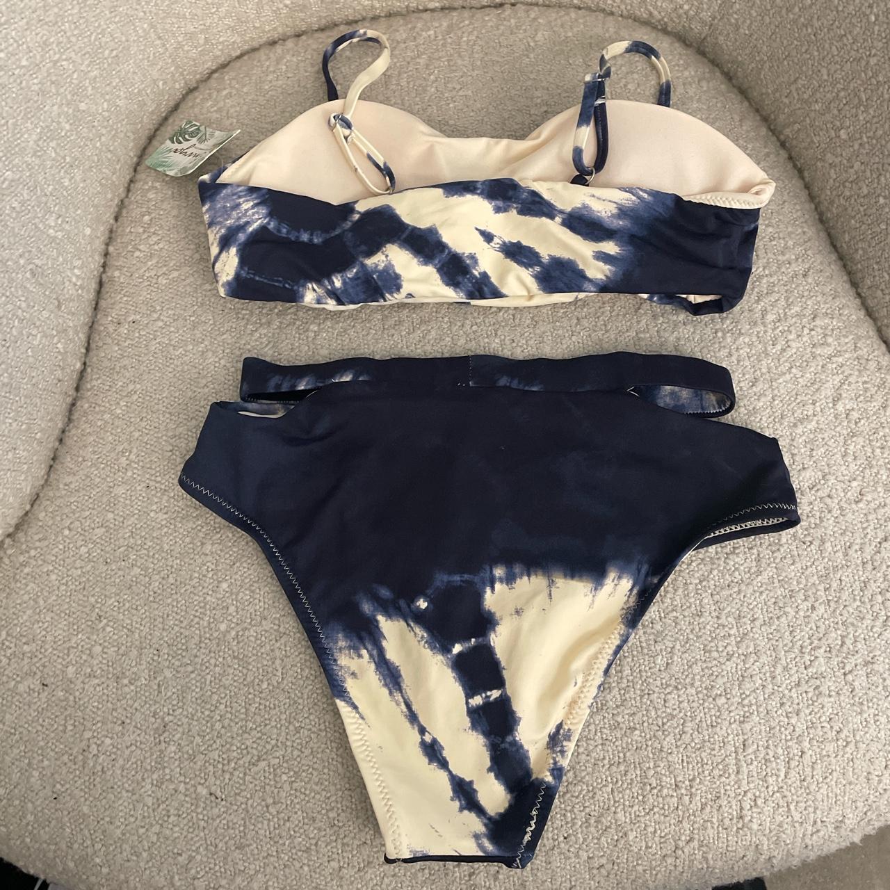 Envii Women's Navy and Cream Bikinis-and-tankini-sets | Depop