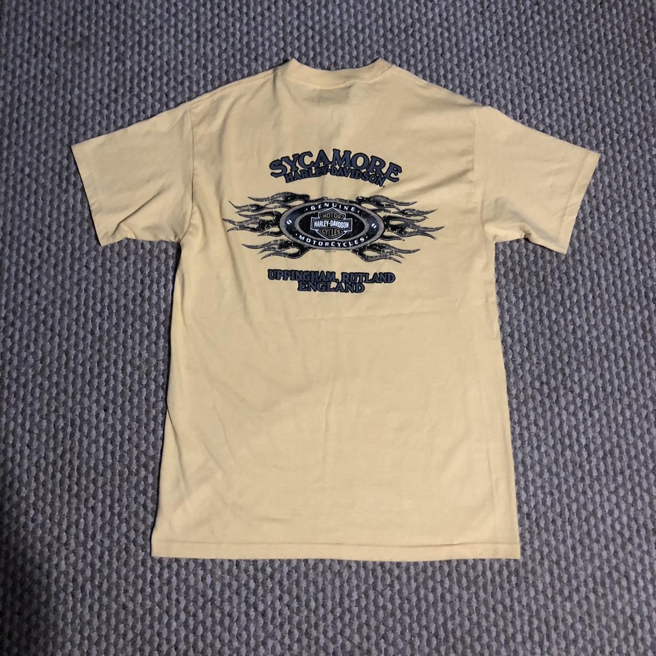 men’s yellow Harley Davidson t-shirt M - Depop