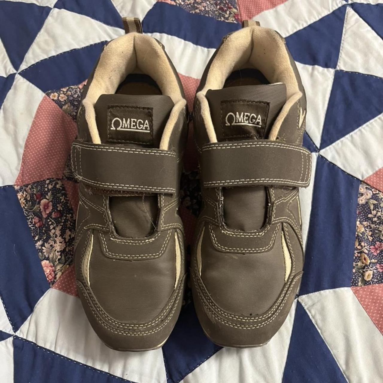 Brown Omega shoes. Worn lightly. Soles are replaced... - Depop